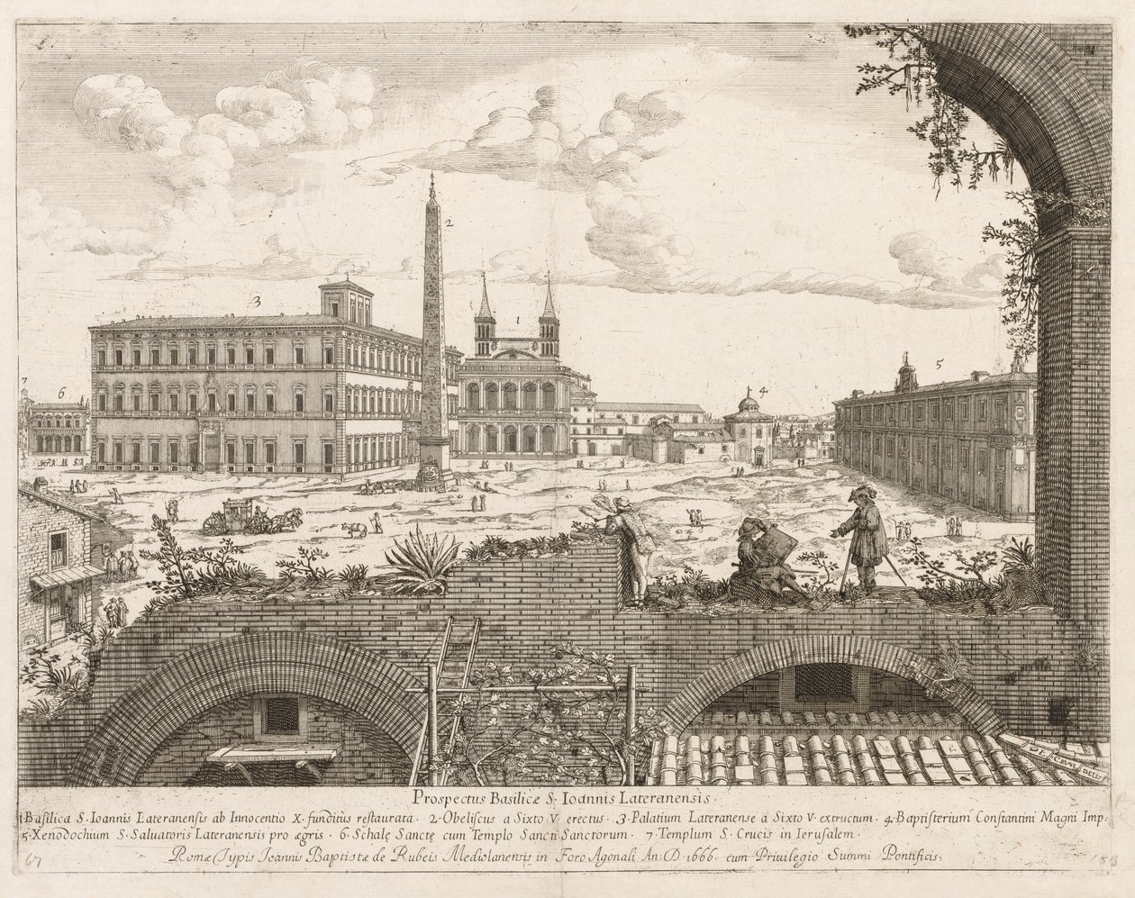 S. Giovanni in Laterano de "Vista dos lugares da cidade de Roma Insign [ium]" de Lievin Cruyl