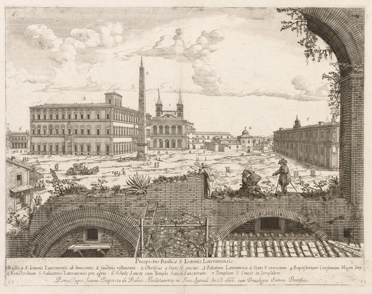 São João de Latrão em Roma, de perspectivas LocURI cidade insignes [por sua vez], 1666. de Lievin Cruyl