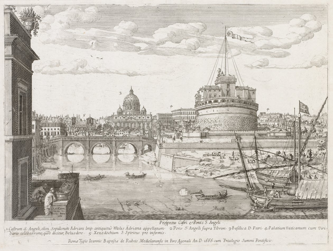 St. Anjo de "Vista da Insígnia da Cidade de Roma" de Lievin Cruyl