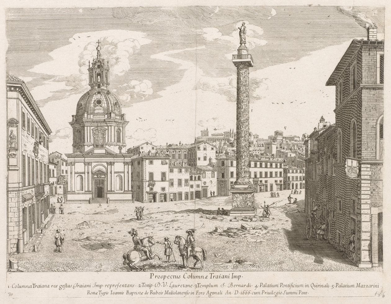 coluna de Trajano de perspectivas LocURI Roma insignes [por sua vez], 1666. de Lievin Cruyl