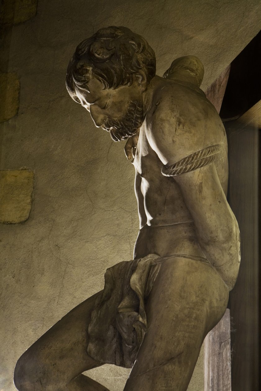 Calvário, detalhe, c.1530 (madeira pintada) de Ligier Richier