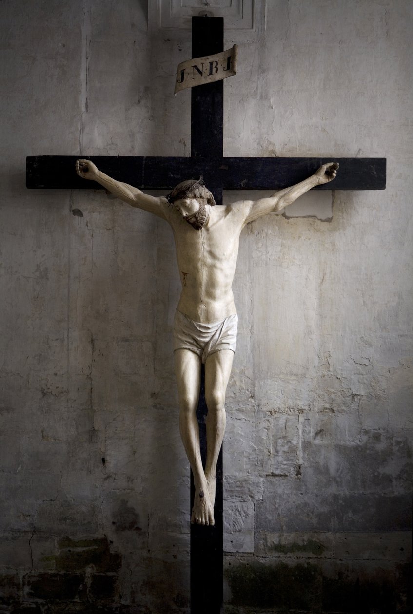 Cristo na cruz (madeira pintada) de Ligier Richier