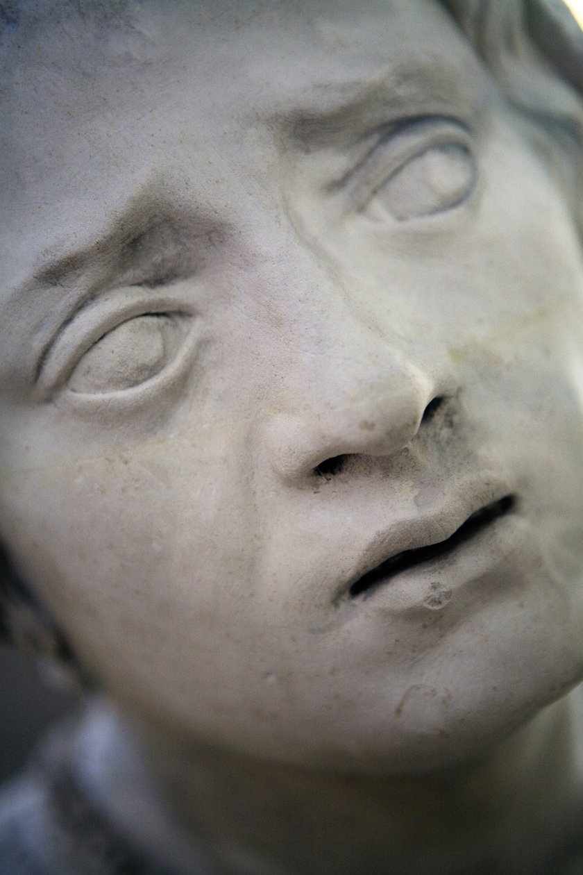 O sepultamento e o desmaio da Virgem, detalhe: cabeça Marie Cleophe de Ligier Richier