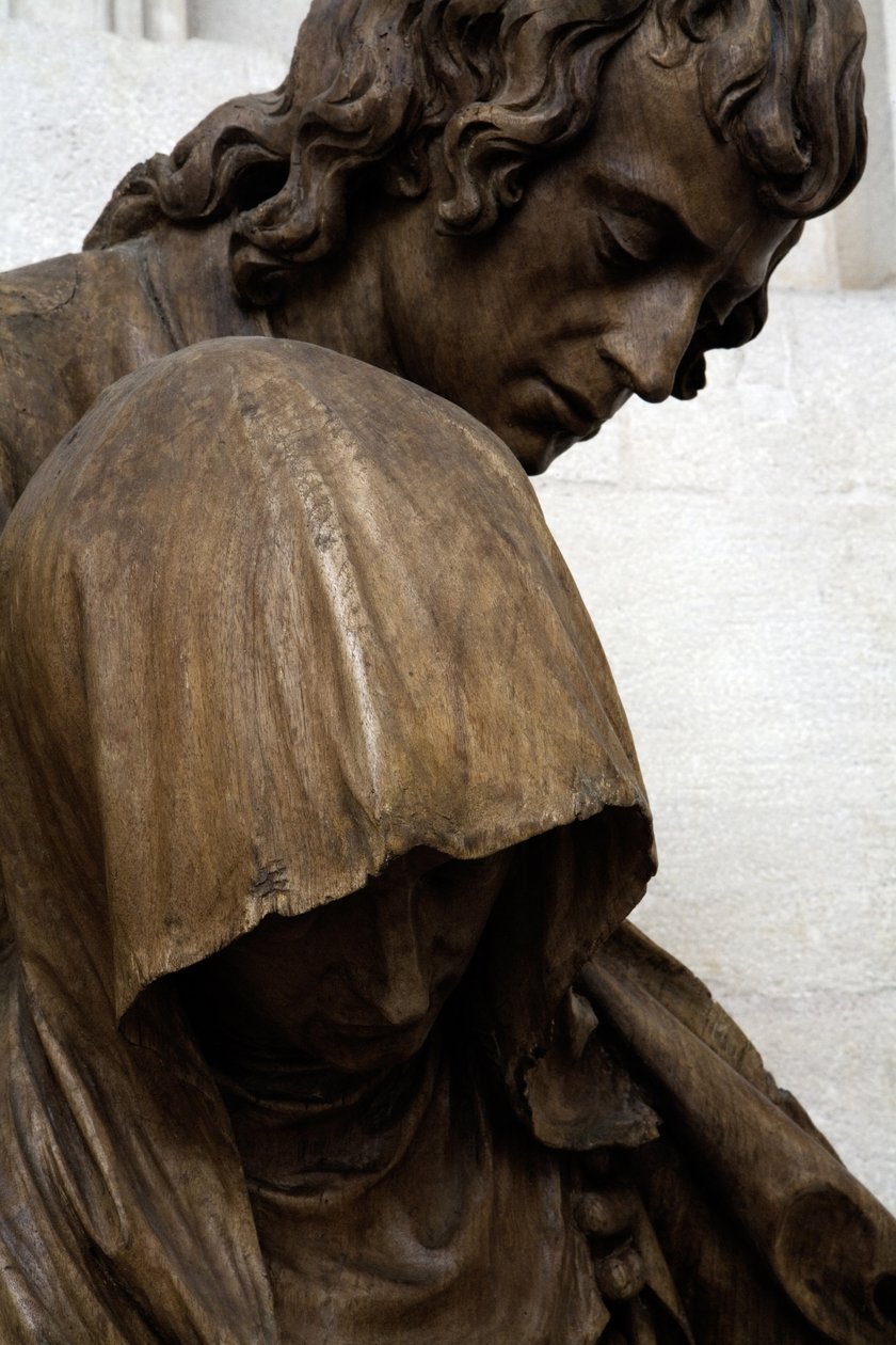 O desmaio da Virgem, detalhe, 1531 (ver também 279610 e 279615) (nogueira) de Ligier Richier