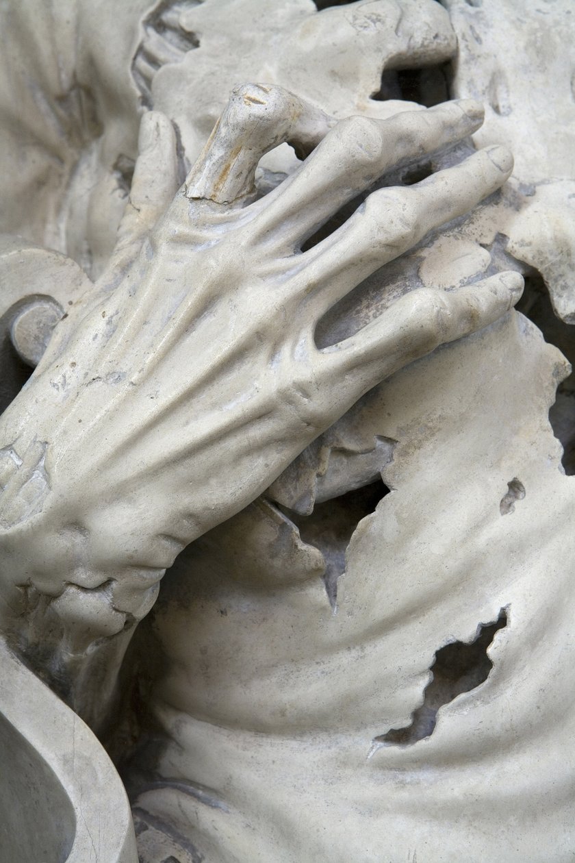 Esfolado, ou o esqueleto, detalhe de Ligier Richier