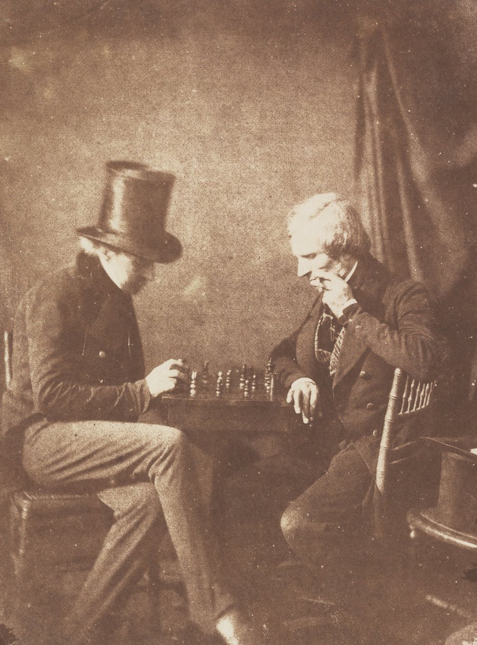 Os jogadores de xadrez, c. 1845. de Likely by Antoine François Jean Claudet.
