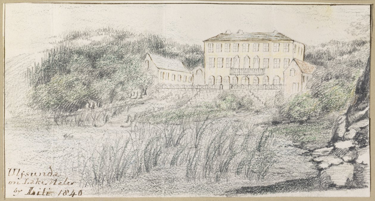 Ulfsunda no lago Maler, 1840 de Lili Cartwright