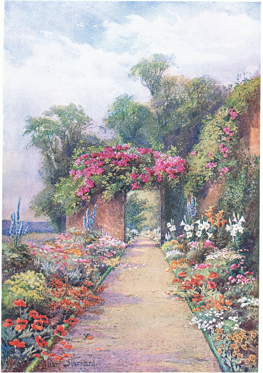 Uma noite de verão, dos jardins da Inglaterra: nos condados do sul e ocidentais publicados pelo estúdio, 1907 de Lilian Stannard