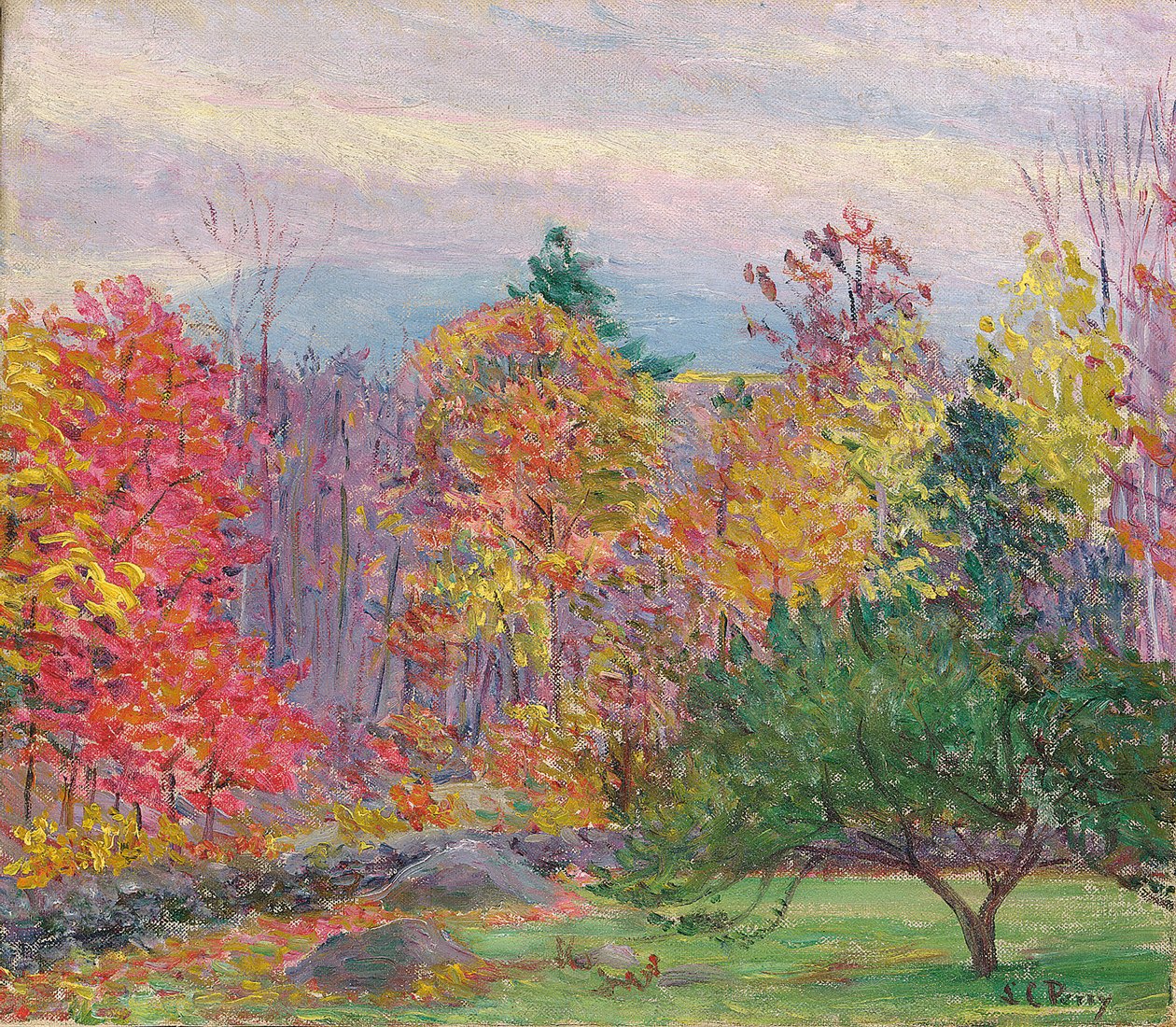 Paisagem em Hancock, New Hampshire, outubro de 1923 (óleo sobre tela) de Lilla Cabot Perry