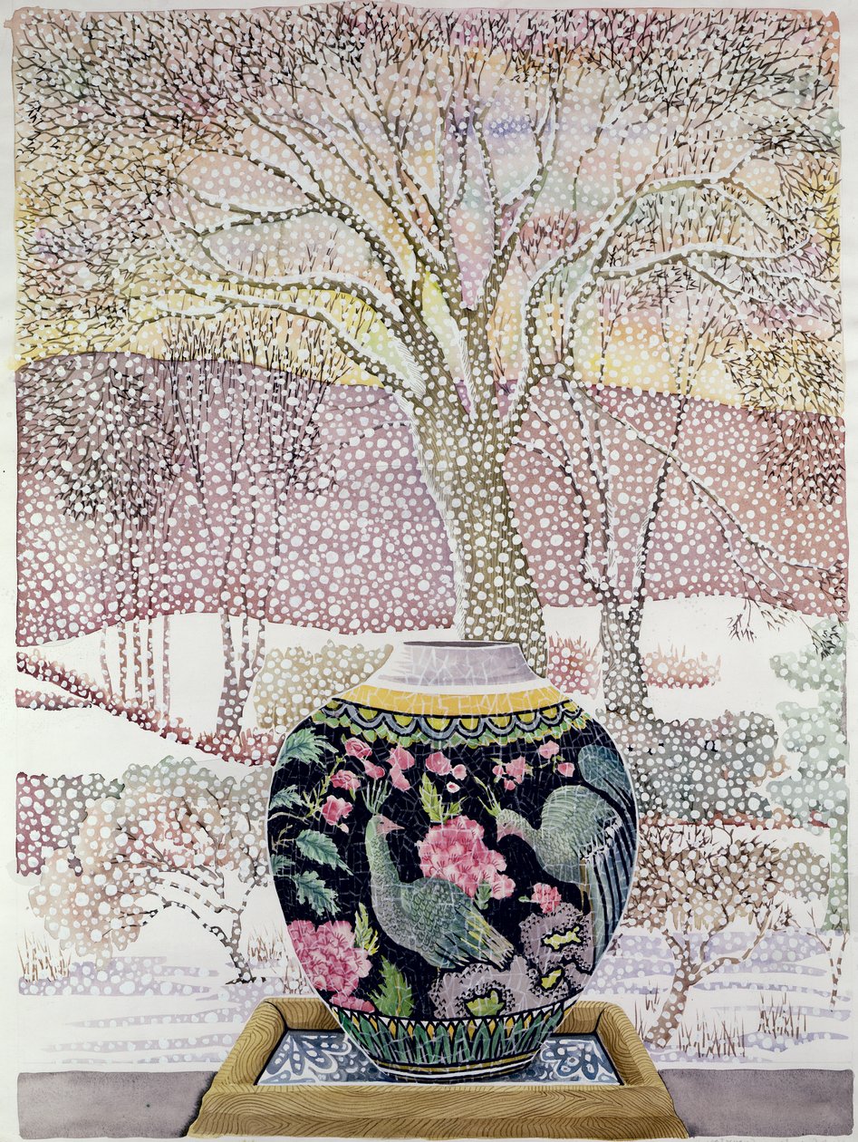 Jar grande de gengibre na tempestade de neve de Lillian Delevoryas