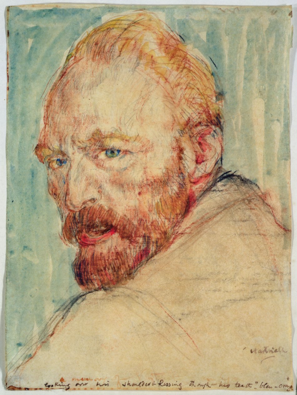 Retrato de Van Gogh (aguarela sobre papel) de Lily Blatherwick