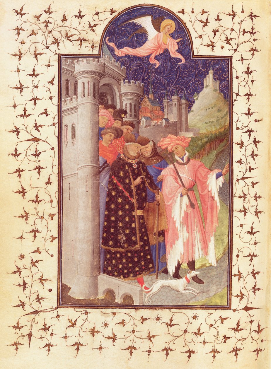 Ms Lat 18014 f.288v A Partida de João da França (1340-1416) Duque de Berry, de As Pequenas Horas do Duque de Berry, c.1412 de Limbourg Brothers
