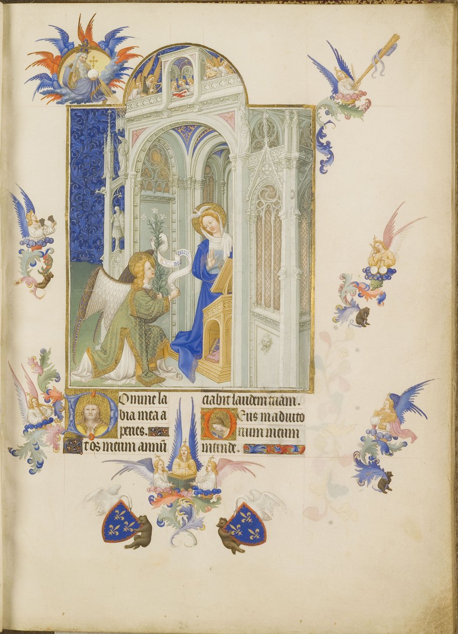 A Anunciação As Horas Muito Ricas do Duque de Berry de Limbourg Brothers