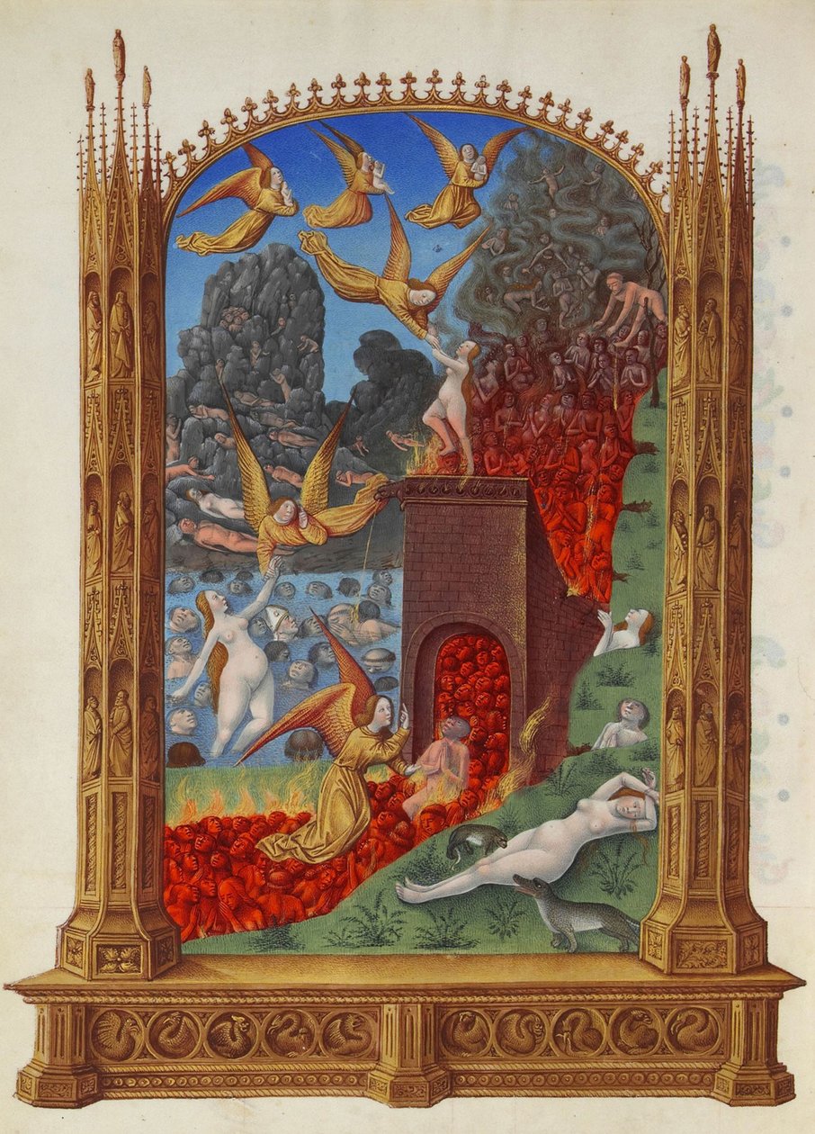 As almas purificadas no purgatório As horas muito ricas do duque de Berry de Limbourg Brothers