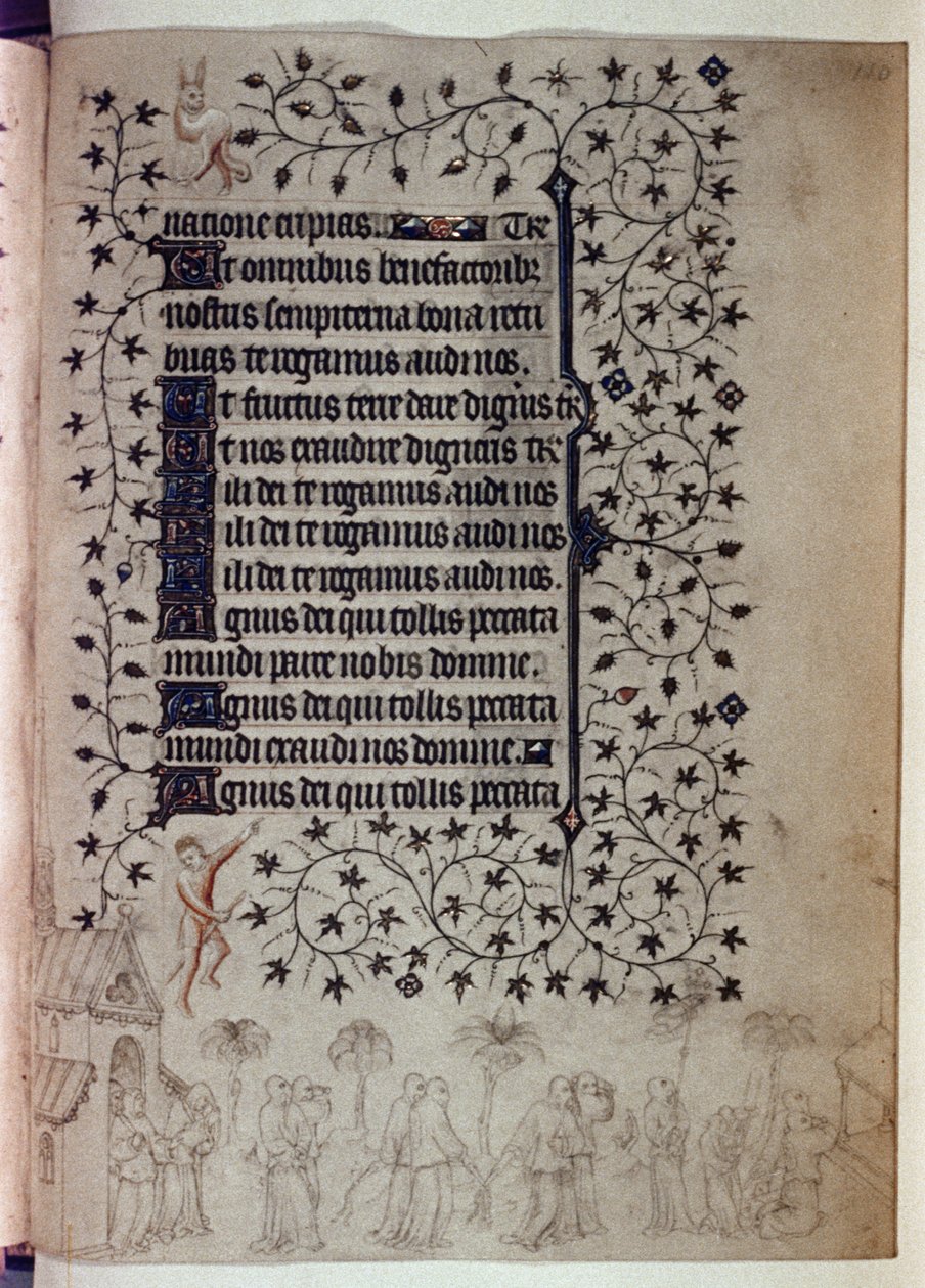 Ladainha de um livro de horas: uma grande procissão em Roma contra a peste de Limbourg Brothers