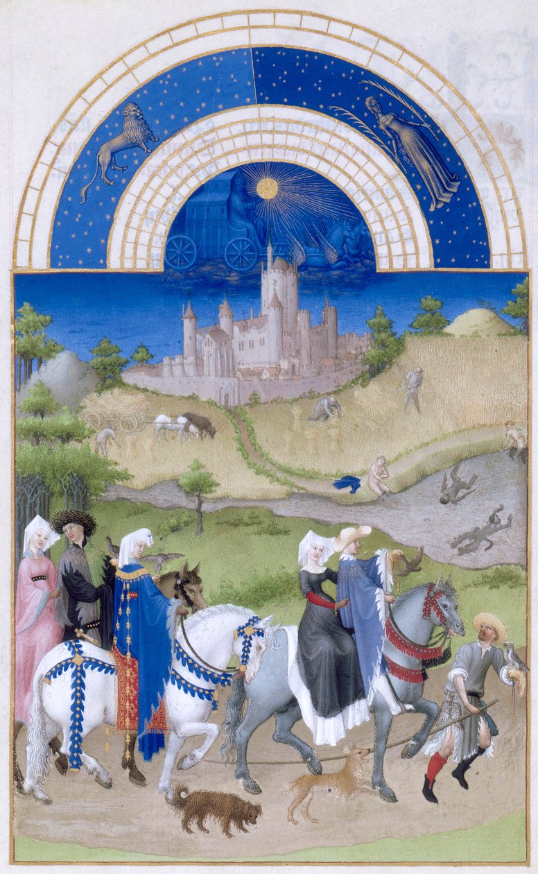 Très Riches Heures du Duc de Berry Folio 8, verso: August de Limbourg Brothers