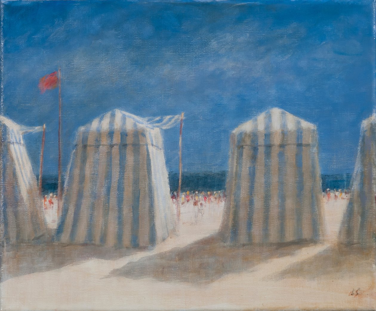 Barracas De Praia, Brittany, 2012 (acrylic on canvas) de Lincoln Seligman