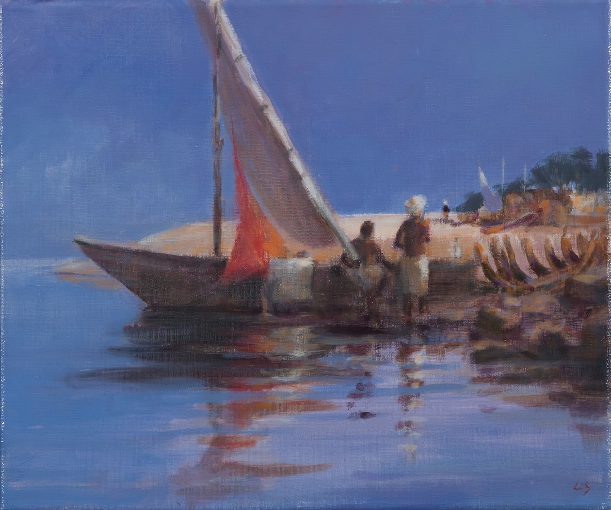 Estaleiro, Kilifi, 2012 (acrílico sobre tela) de Lincoln Seligman