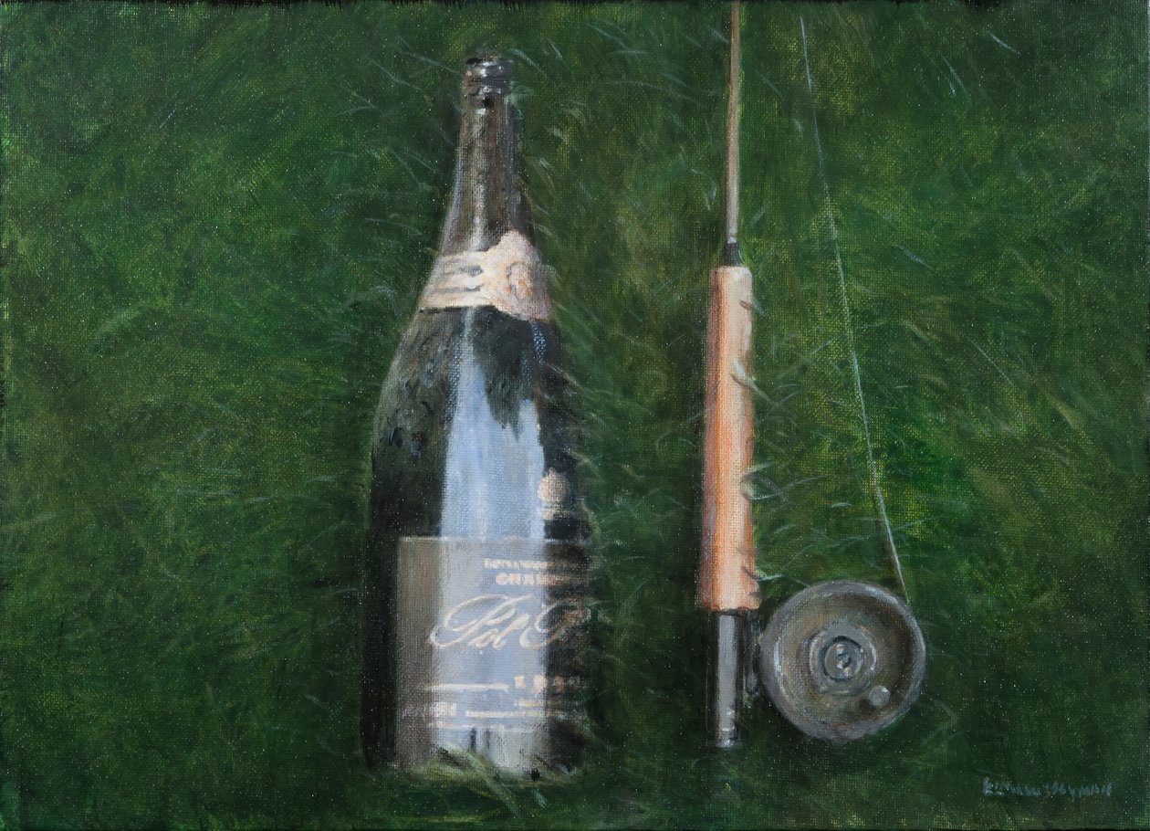 Garrafa e Rod II, 2012 (acrílico sobre tela) de Lincoln Seligman