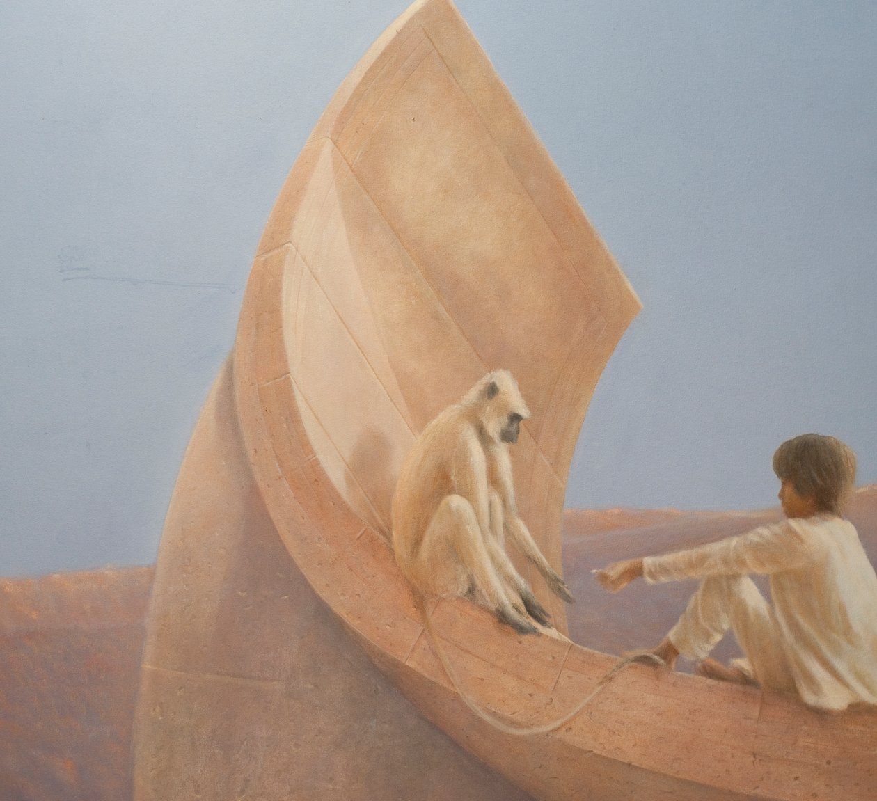 Menino e Macaco, 2010 (acrílico sobre tela) de Lincoln Seligman