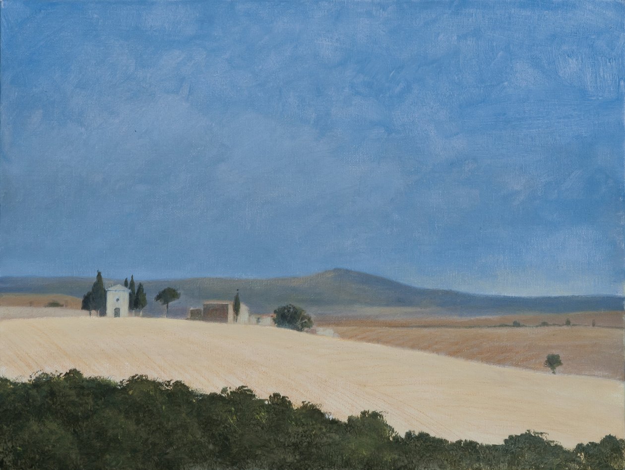 Capela perto de Pienza, 2012 (acrílico sobre tela) de Lincoln Seligman