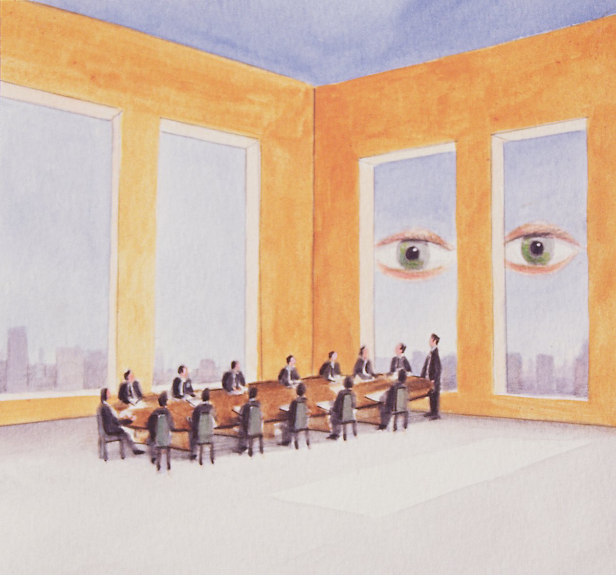 Governança Corporativa, 2003 (acrílico sobre papel) de Lincoln Seligman
