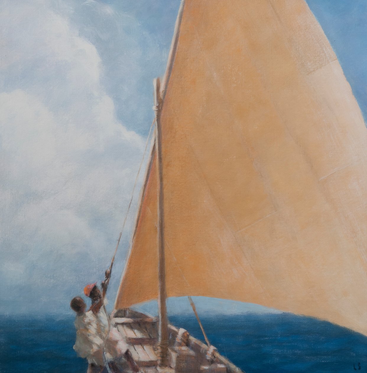 Dhow, Kilifi, 2012 (acrílico sobre tela) de Lincoln Seligman