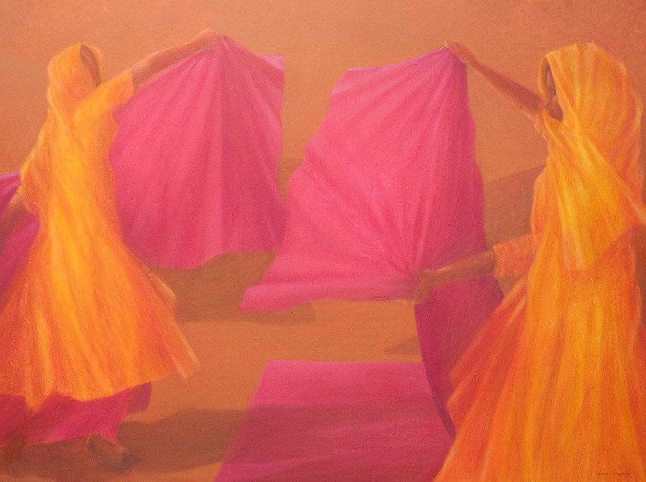 Saris dobráveis, 2010 (acrílico sobre tela) de Lincoln Seligman