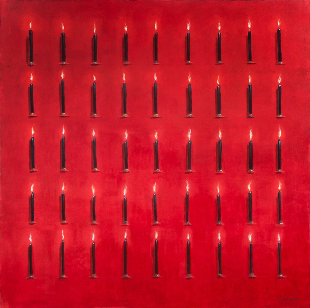 Quarenta e cinco velas, Sri Lanka, 2012 (acrílico sobre tela) de Lincoln Seligman