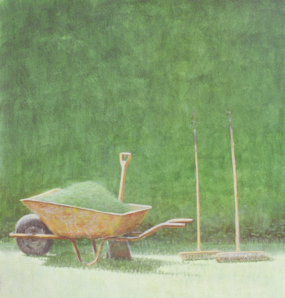 Jardinagem Still Life, 1985 (acrílico sobre papel) de Lincoln Seligman