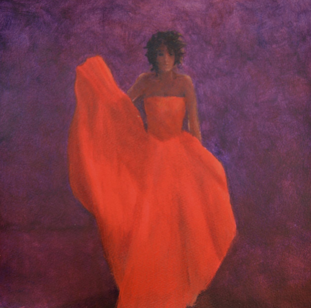 Menina, em, vestido vermelho de Lincoln Seligman