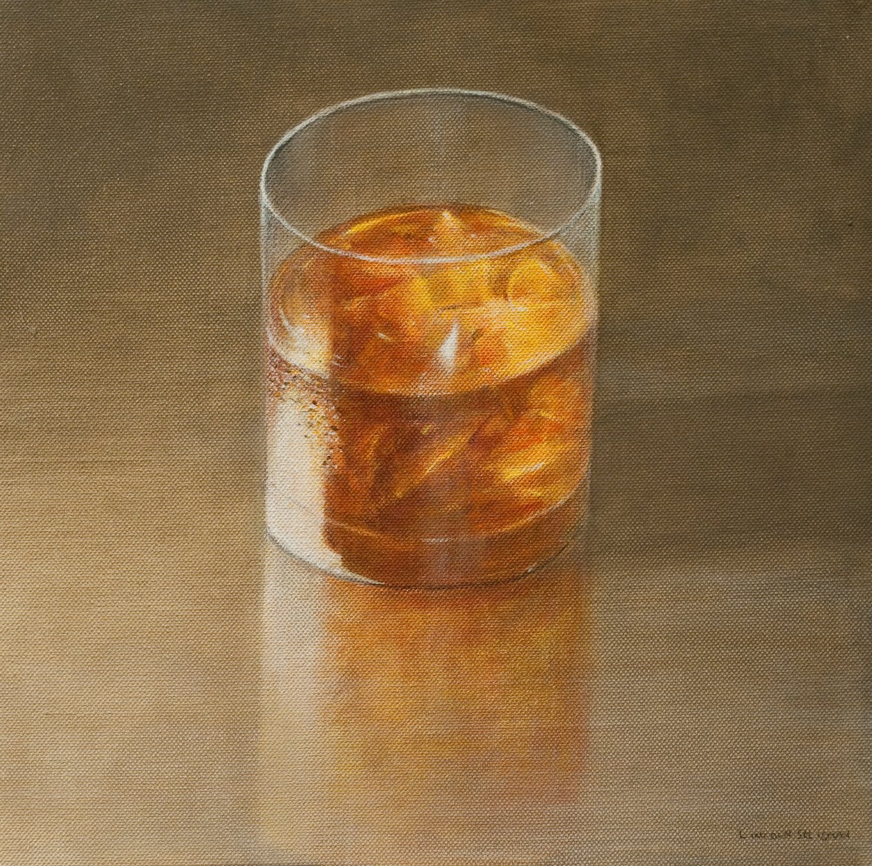 Copo de Uísque, 2010 (acrílico sobre tela) de Lincoln Seligman