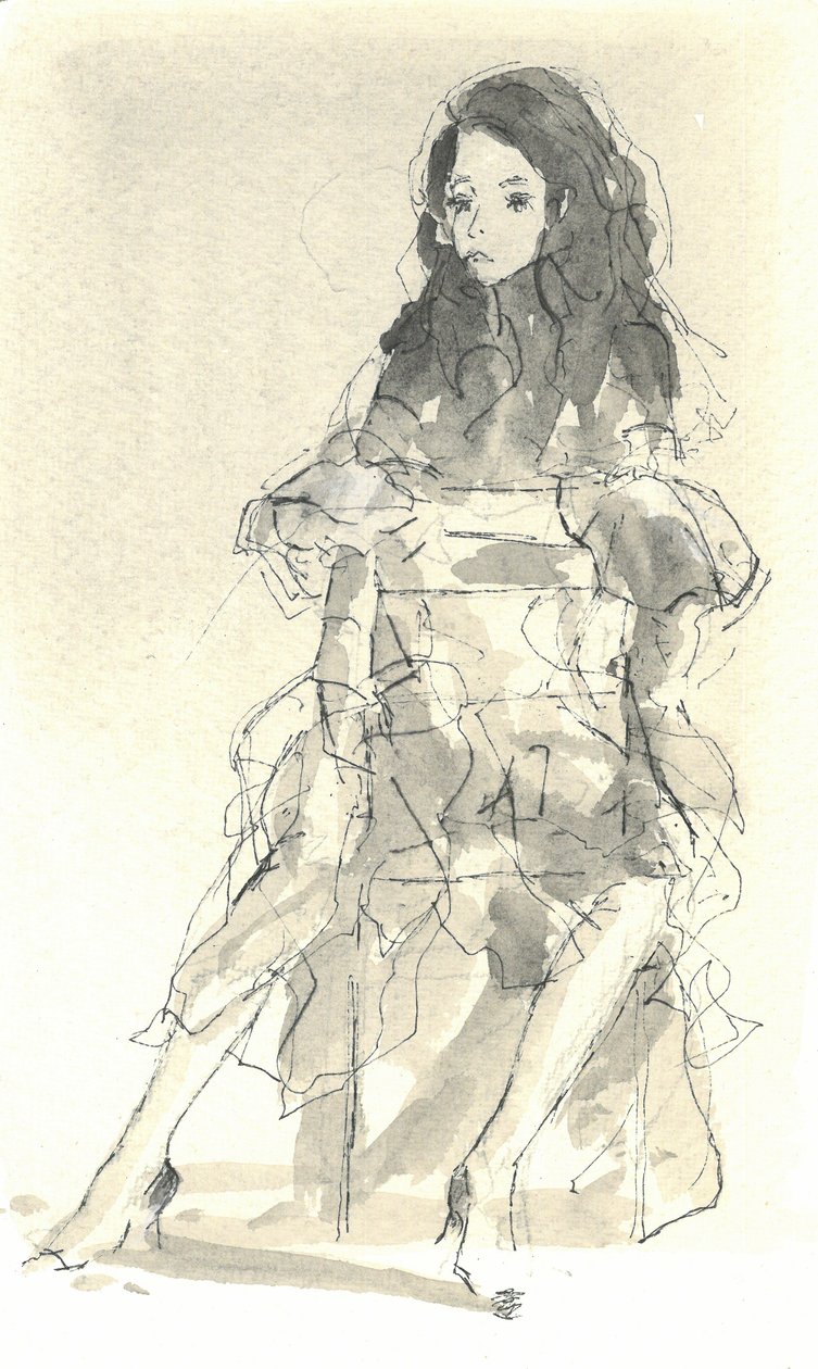 Life Class, 2015 (caneta e tinta com papel lavado) de Lincoln Seligman