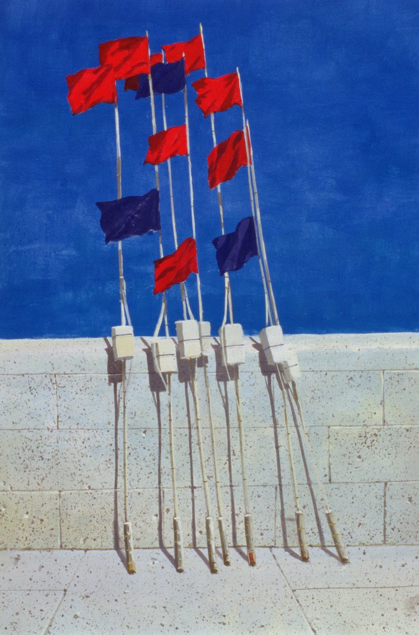Bóias de lagosta, década de 1990 (acrílico sobre papel) de Lincoln Seligman
