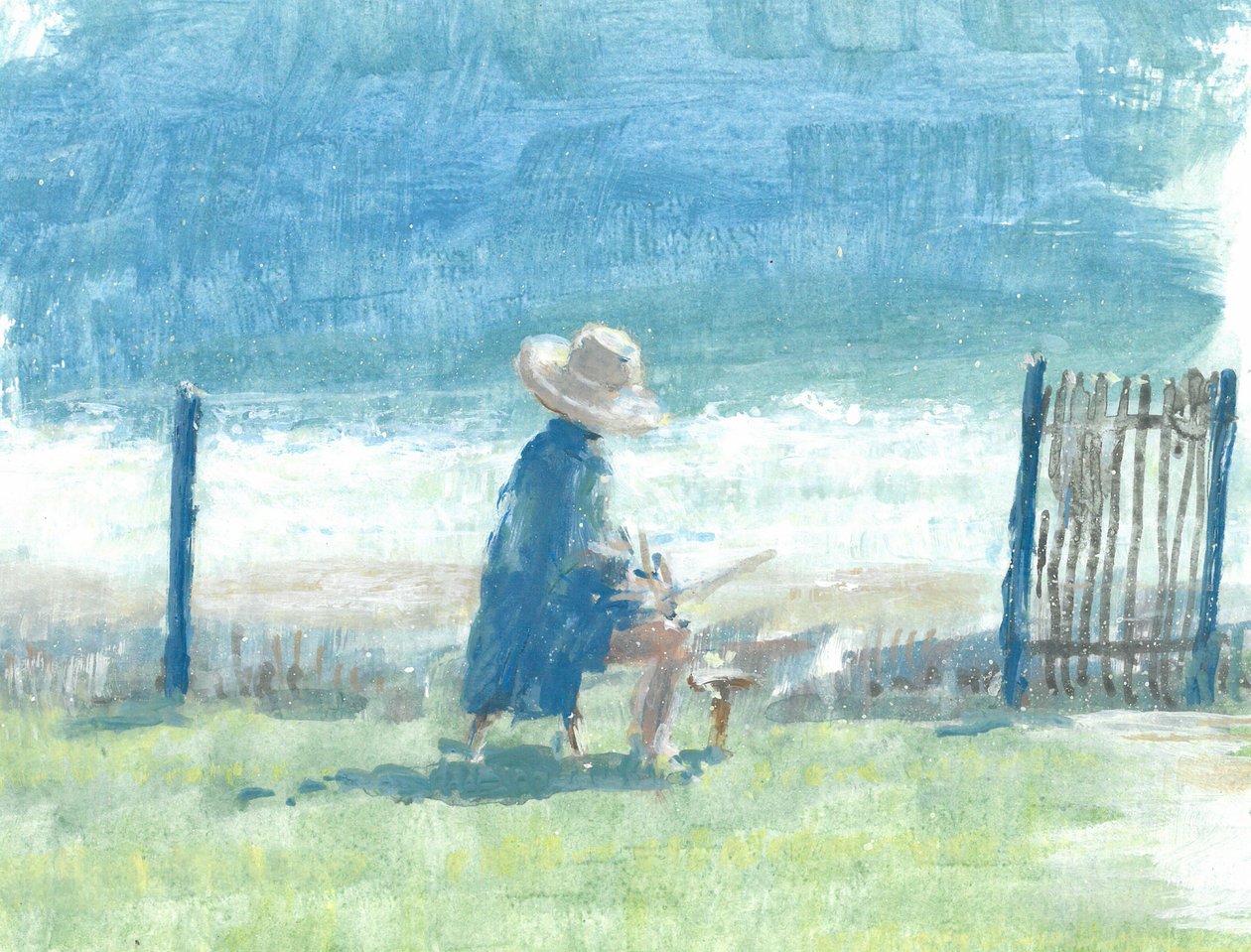 Pintando o Mar (acrílico sobre tela) de Lincoln Seligman