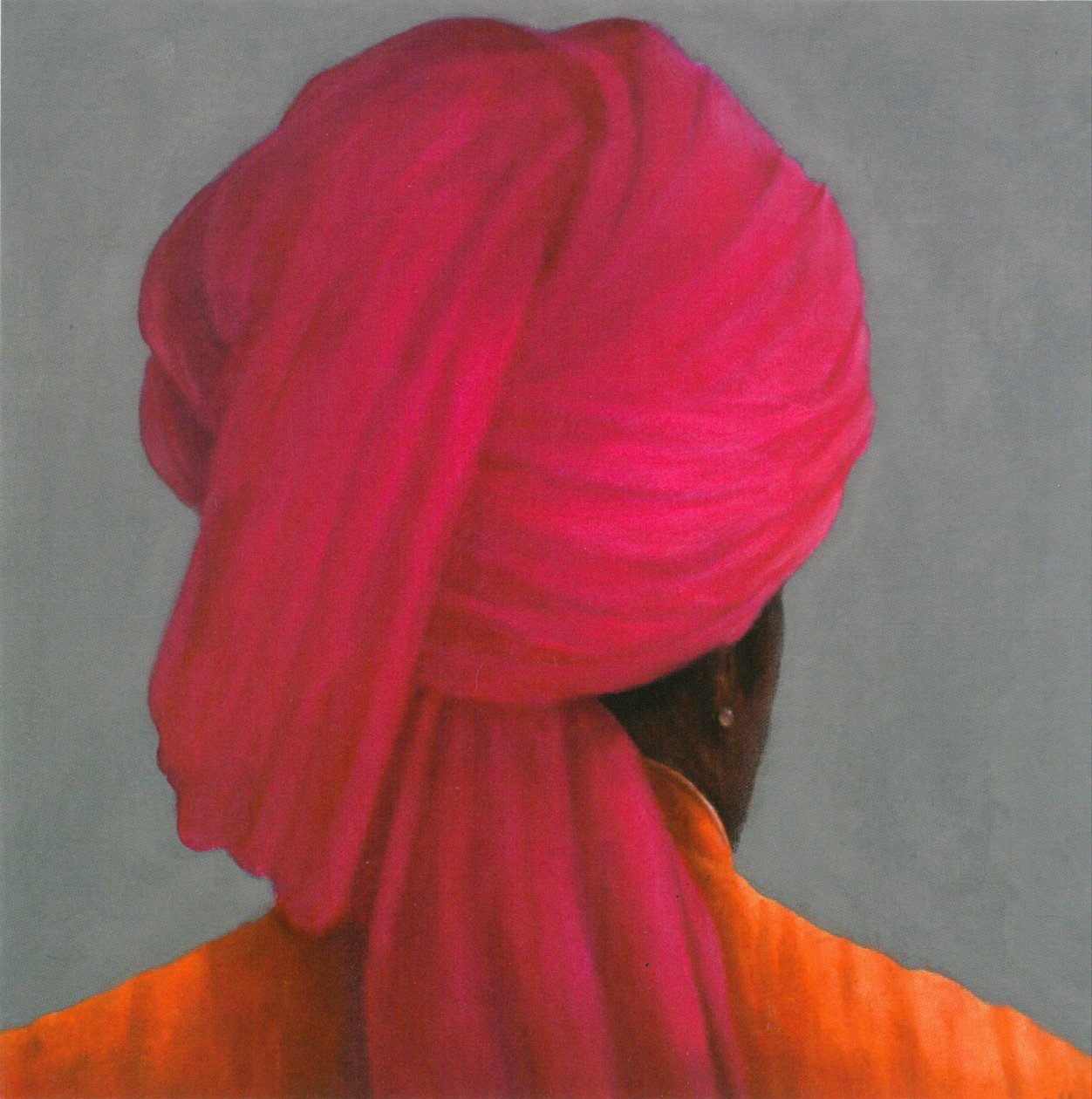 Turbante Rosa (acrílico sobre papel) de Lincoln Seligman