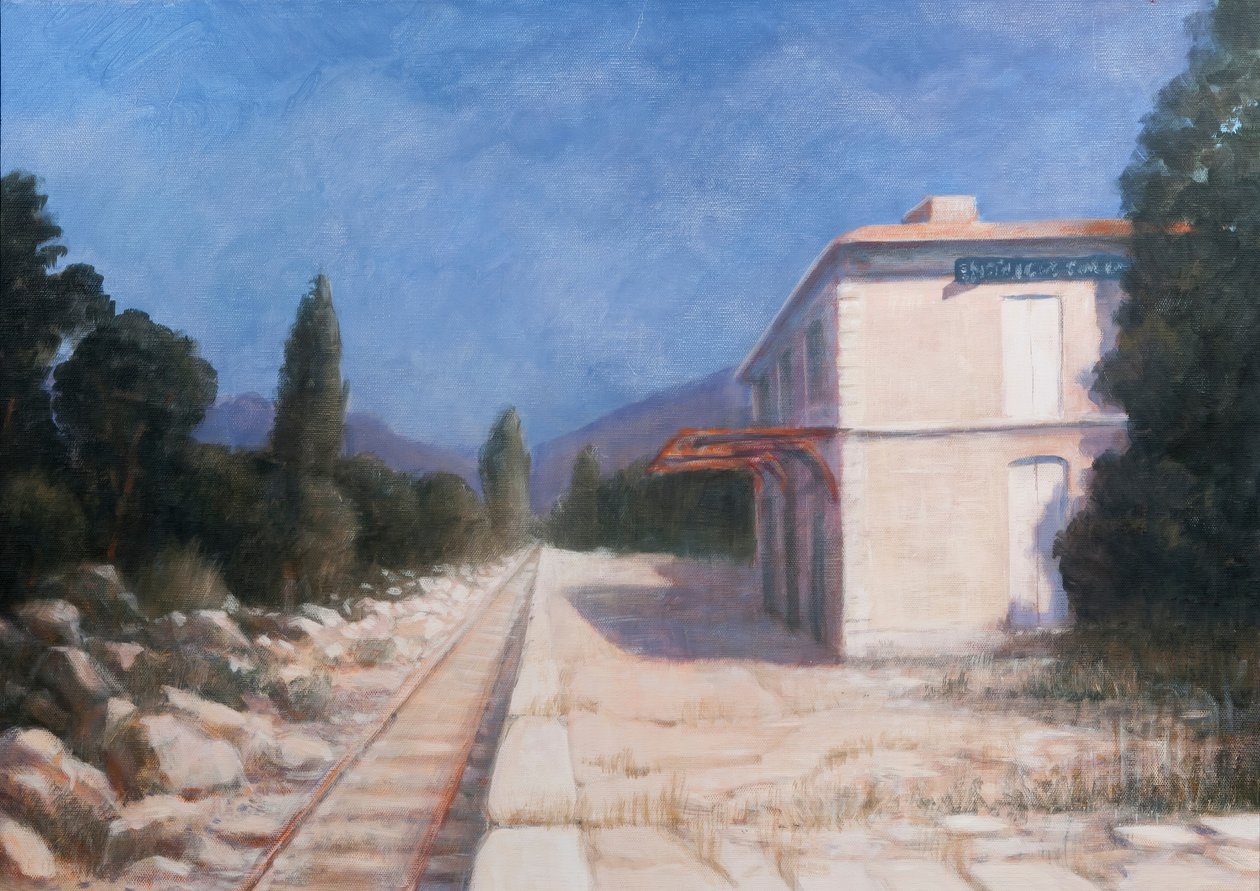Estação Ferroviária, Châteauneuf, 2012 (acrílico sobre tela) de Lincoln Seligman