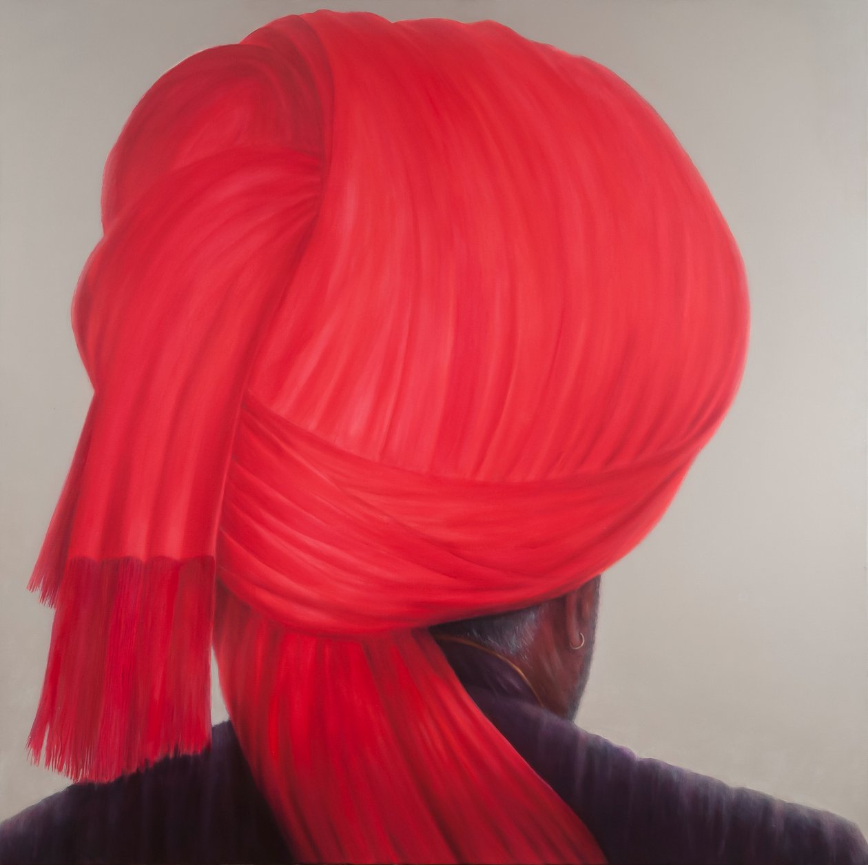 Turbante Vermelho, 2012 (acrílico sobre tela) de Lincoln Seligman