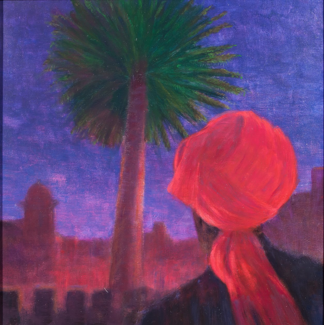 Turbante Vermelho, anoitecer, Jodhpur, 2012 (acrílico sobre tela) de Lincoln Seligman