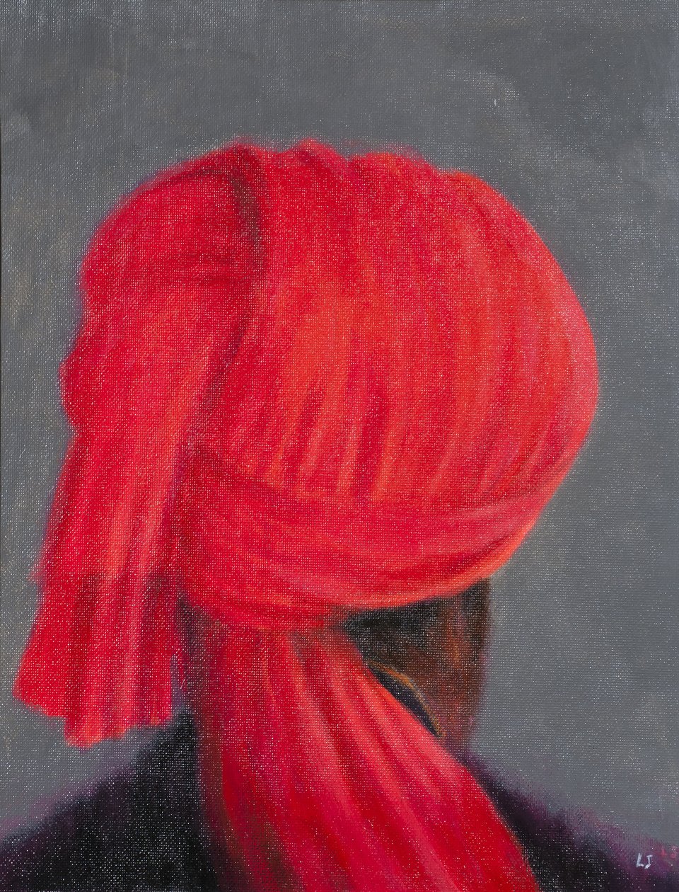 Turbante Vermelho em Cinza, 2014 de Lincoln Seligman