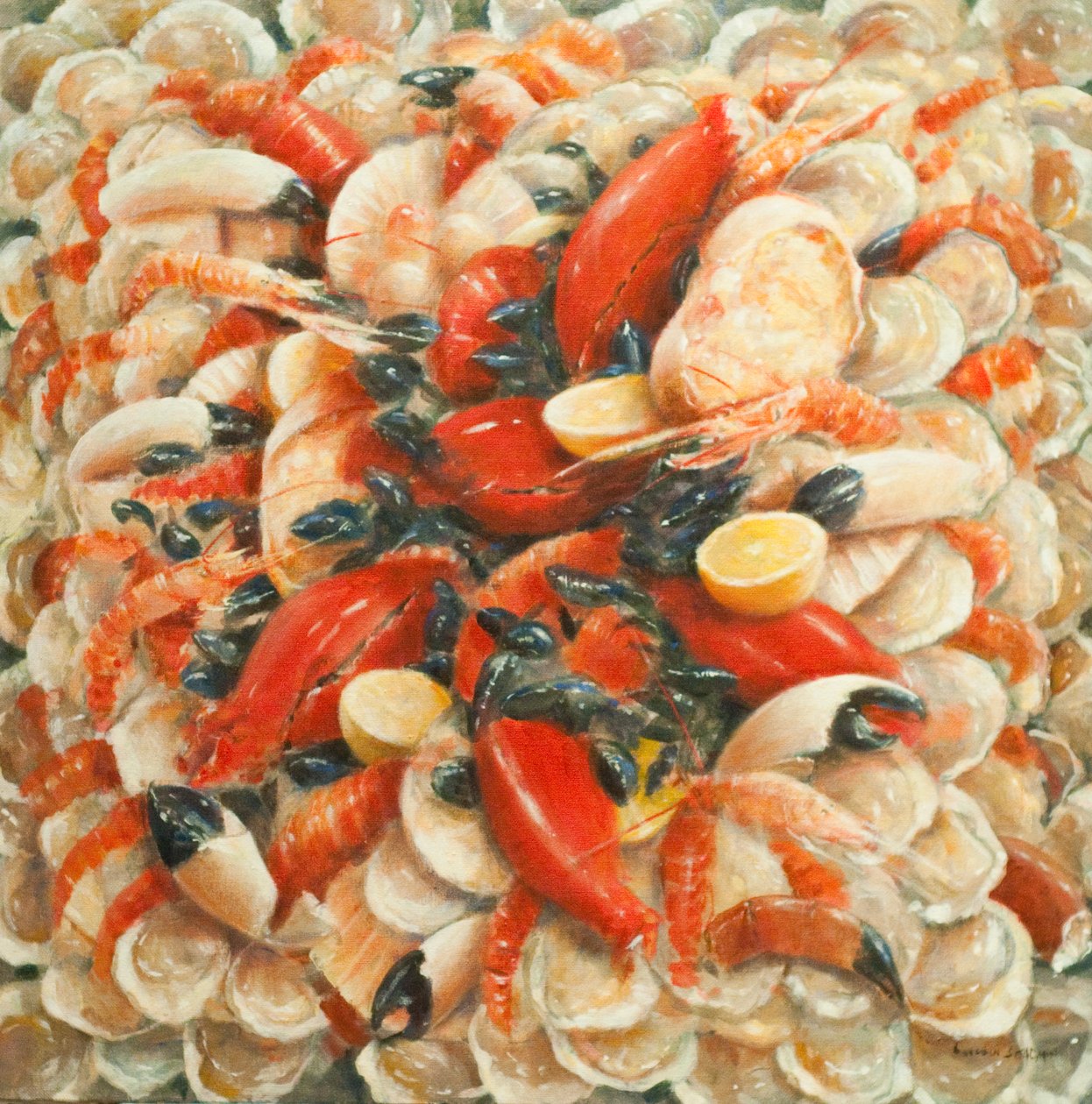 Extravagância de Frutos do Mar, 2010 (acrílico sobre tela) de Lincoln Seligman