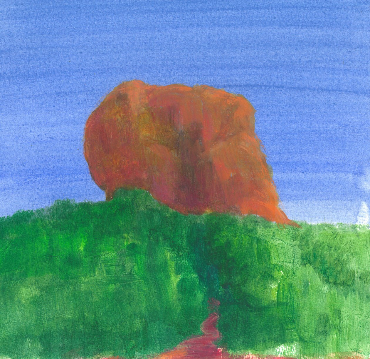 Sigiriya Rock (acrílico sobre papel) de Lincoln Seligman