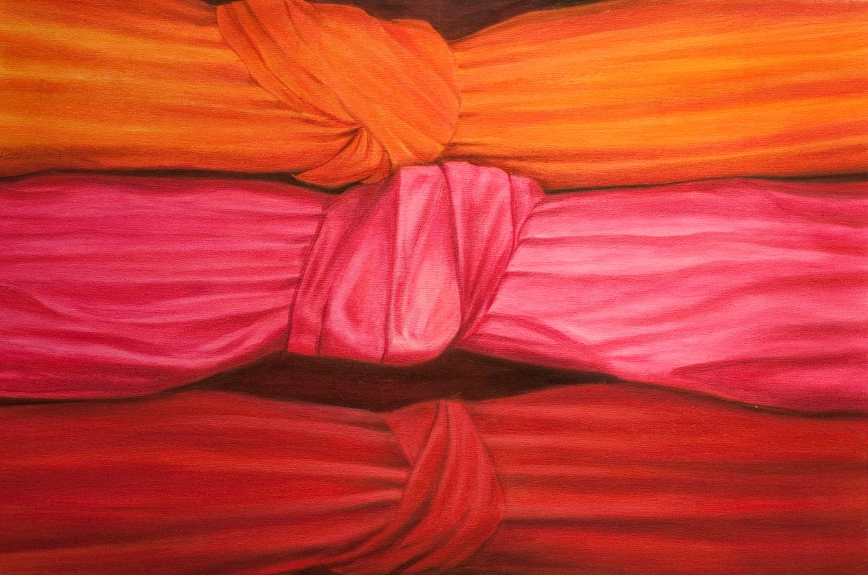 Nós de seda, 2010 (acrílico sobre tela) de Lincoln Seligman