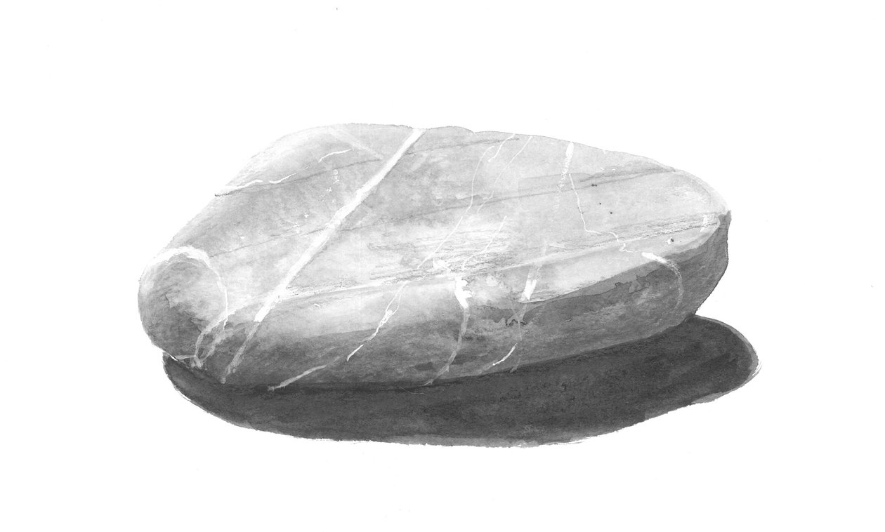 Pedra (acrílico sobre papel) de Lincoln Seligman