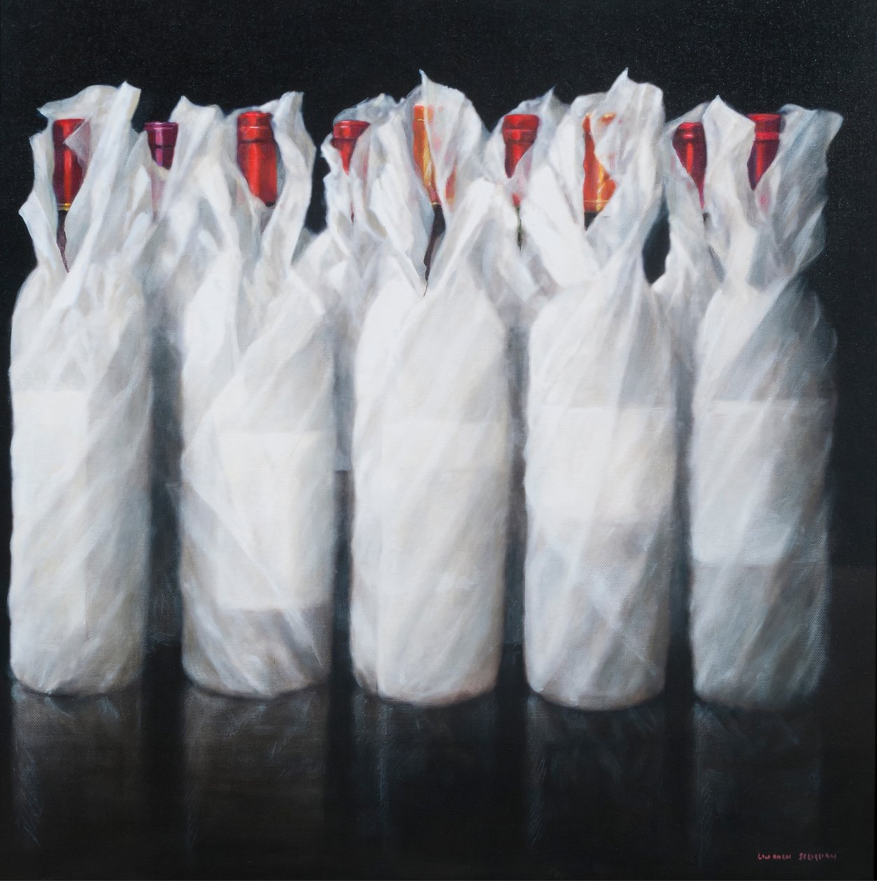 Vinho Branco Envolto, 2012 (acrílico sobre tela) de Lincoln Seligman