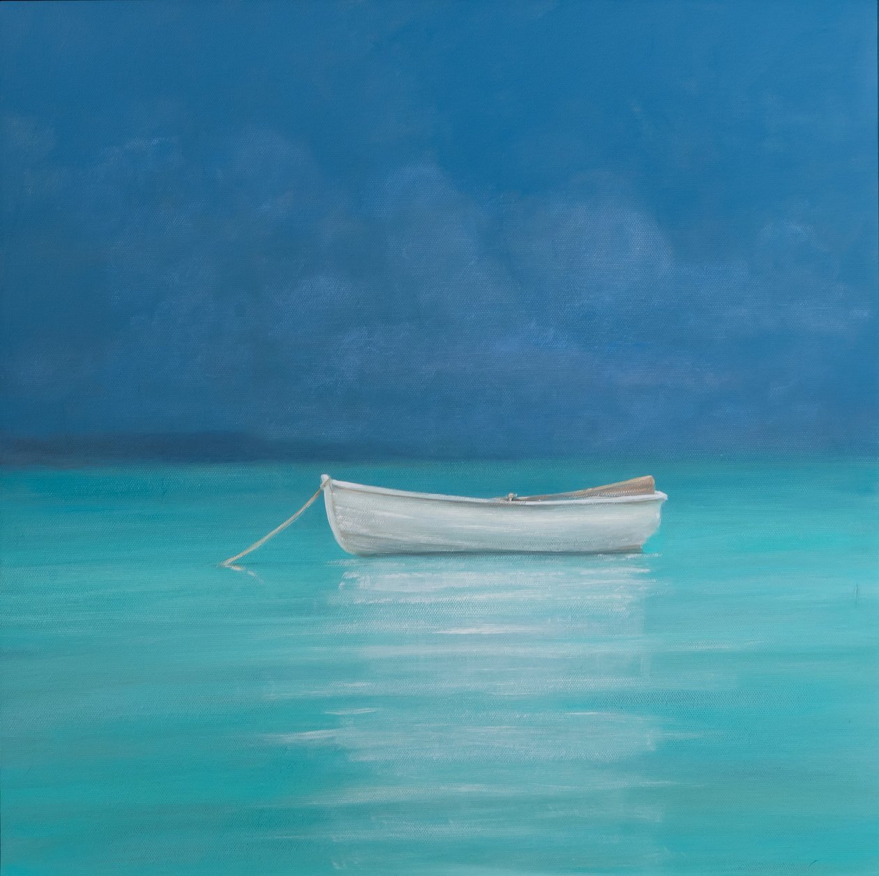Barco branco, Kilifi 2012 (acrílico sobre tela) de Lincoln Seligman