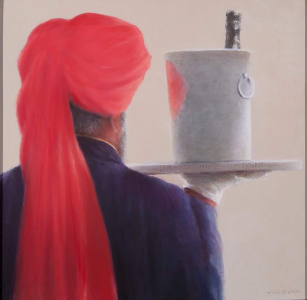 Wine Waiter, Jaipur, 2012 (acrílico sobre tela) de Lincoln Seligman