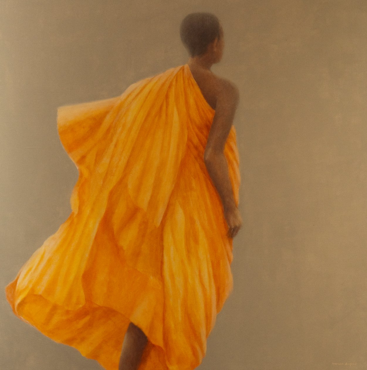 Jovem Monge Sri Lanka, 2010 (acrílico sobre tela) de Lincoln Seligman