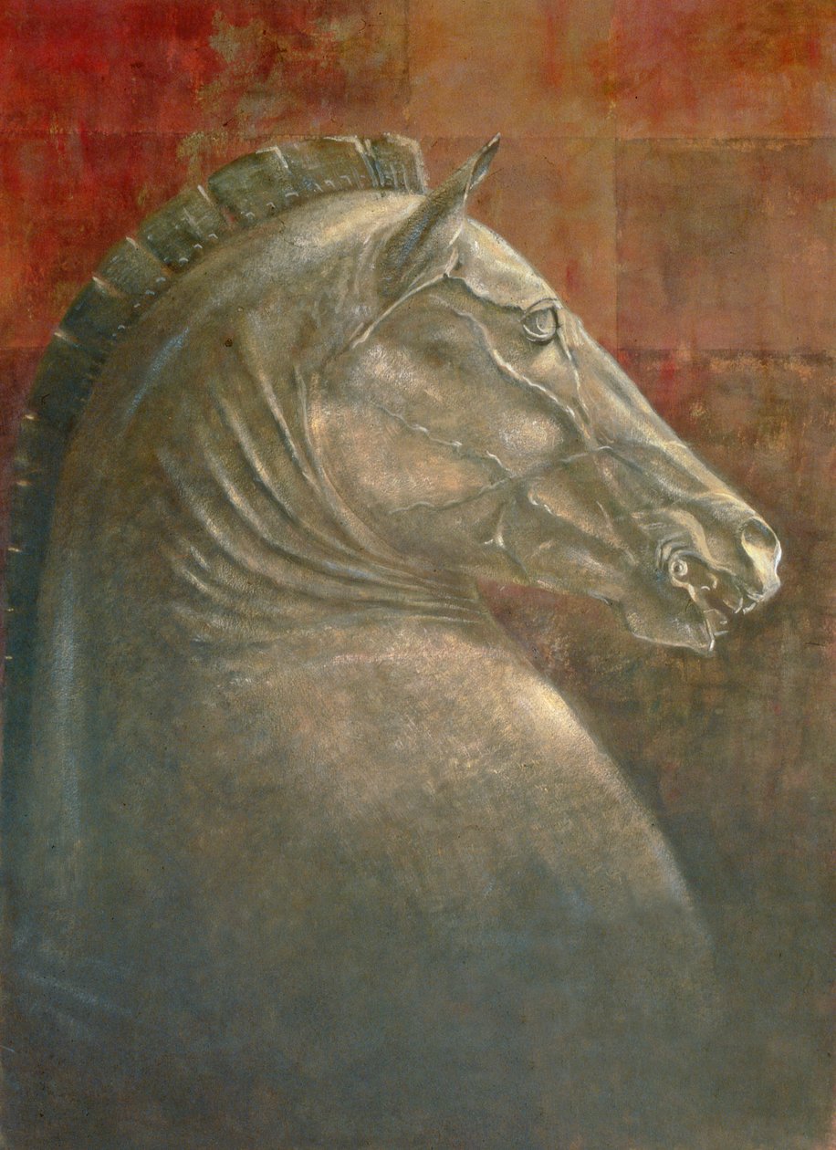 Cabeça de Cavalo, 1990 (acrílico sobre papel) de Lincoln Seligman