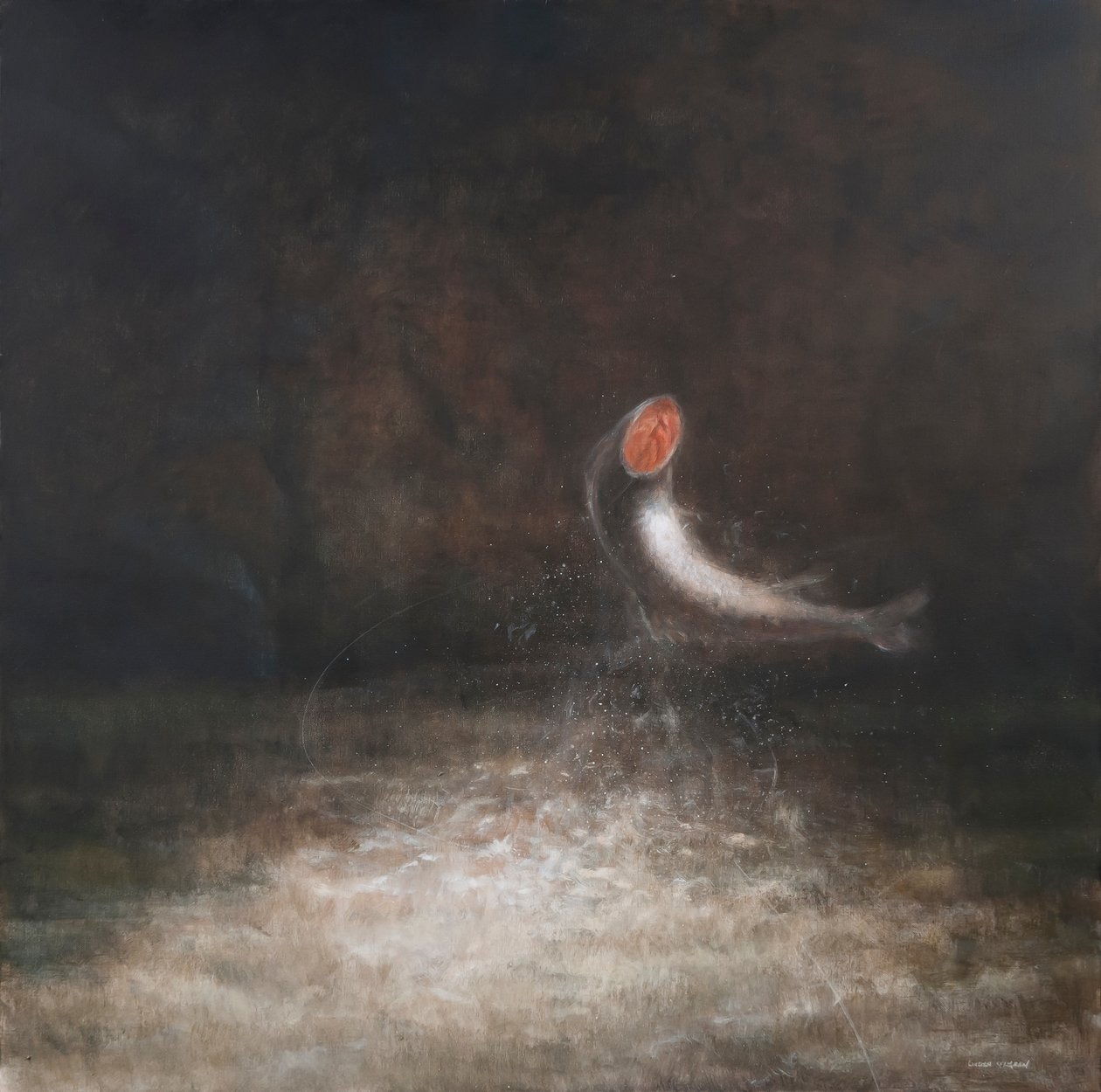 Pulando Peixes, 2012 (acrílico sobre tela) de Lincoln Seligman